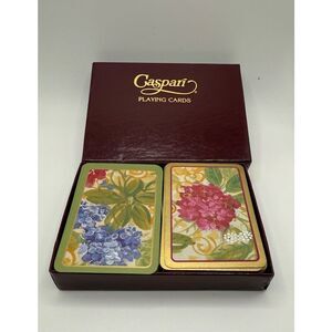 Caspari “Isabelles Garden” Floral Playing Card Decks in Box / Double Card Decks